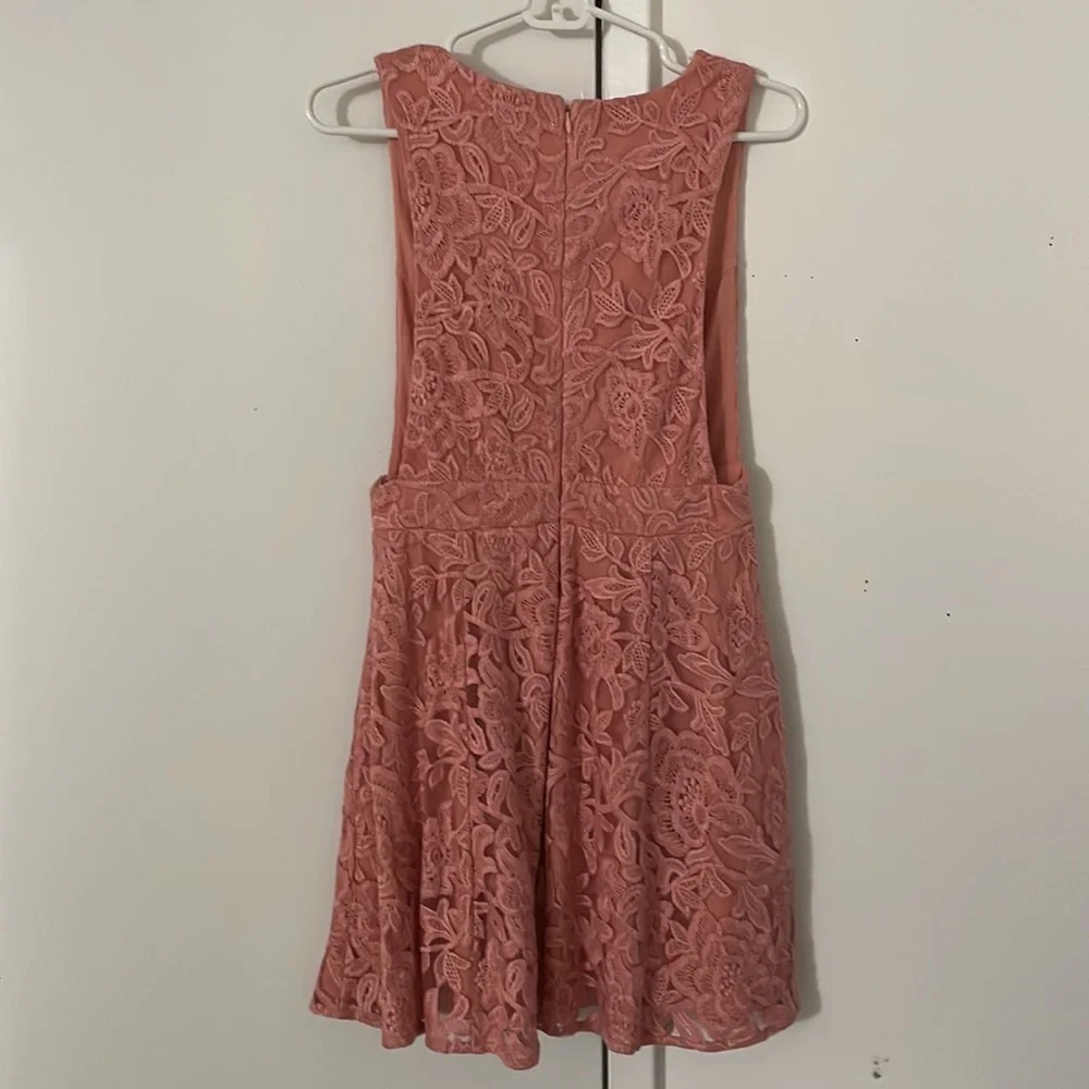 NBD, Low v-neckline dress, Salmon, S - Picture 3 of 4